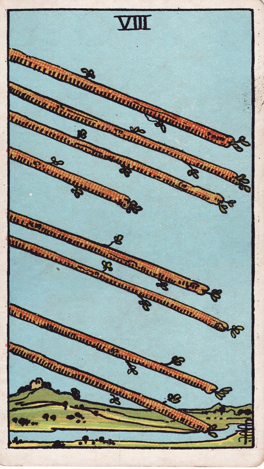Tarotkortet Åtta i Stavar
