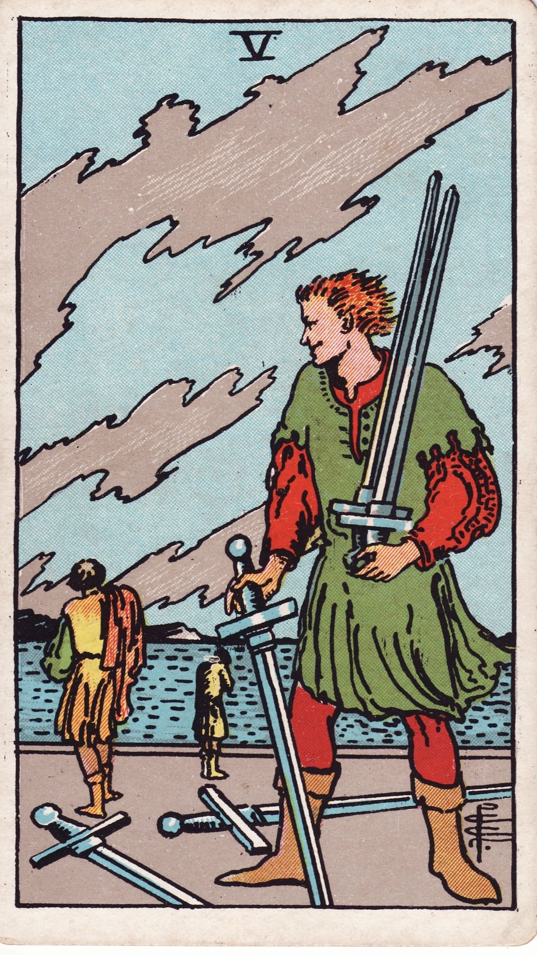 Tarotkortet Fem i Svärd