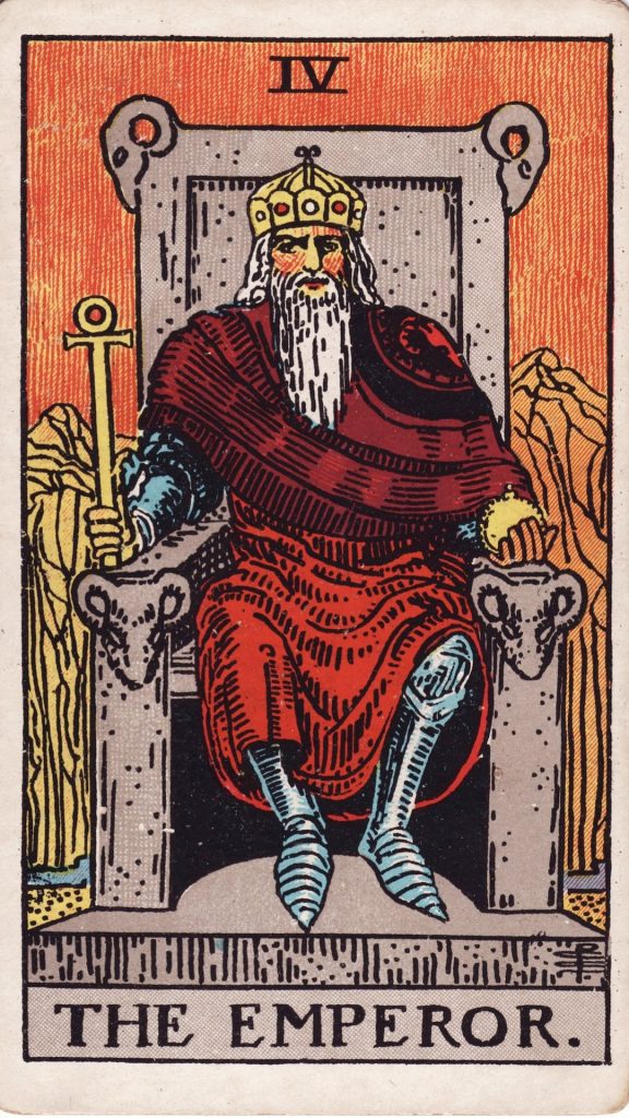 Kejsaren tarotkort Kejsaren tarotkort från Rider Waite Tarotlek, designade av Pamela Colman Smith.