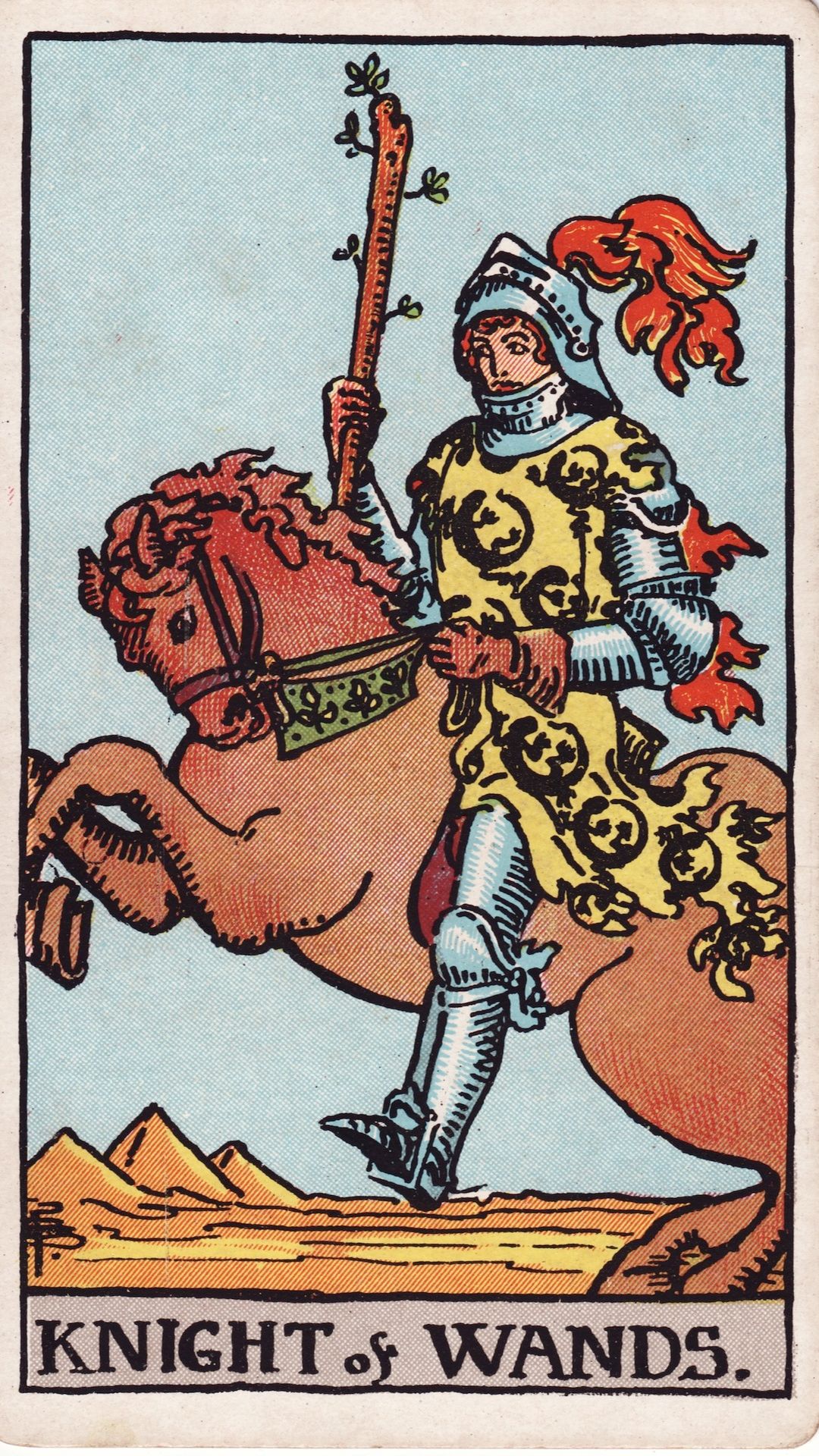 Tarotkortet Riddare i Stavar