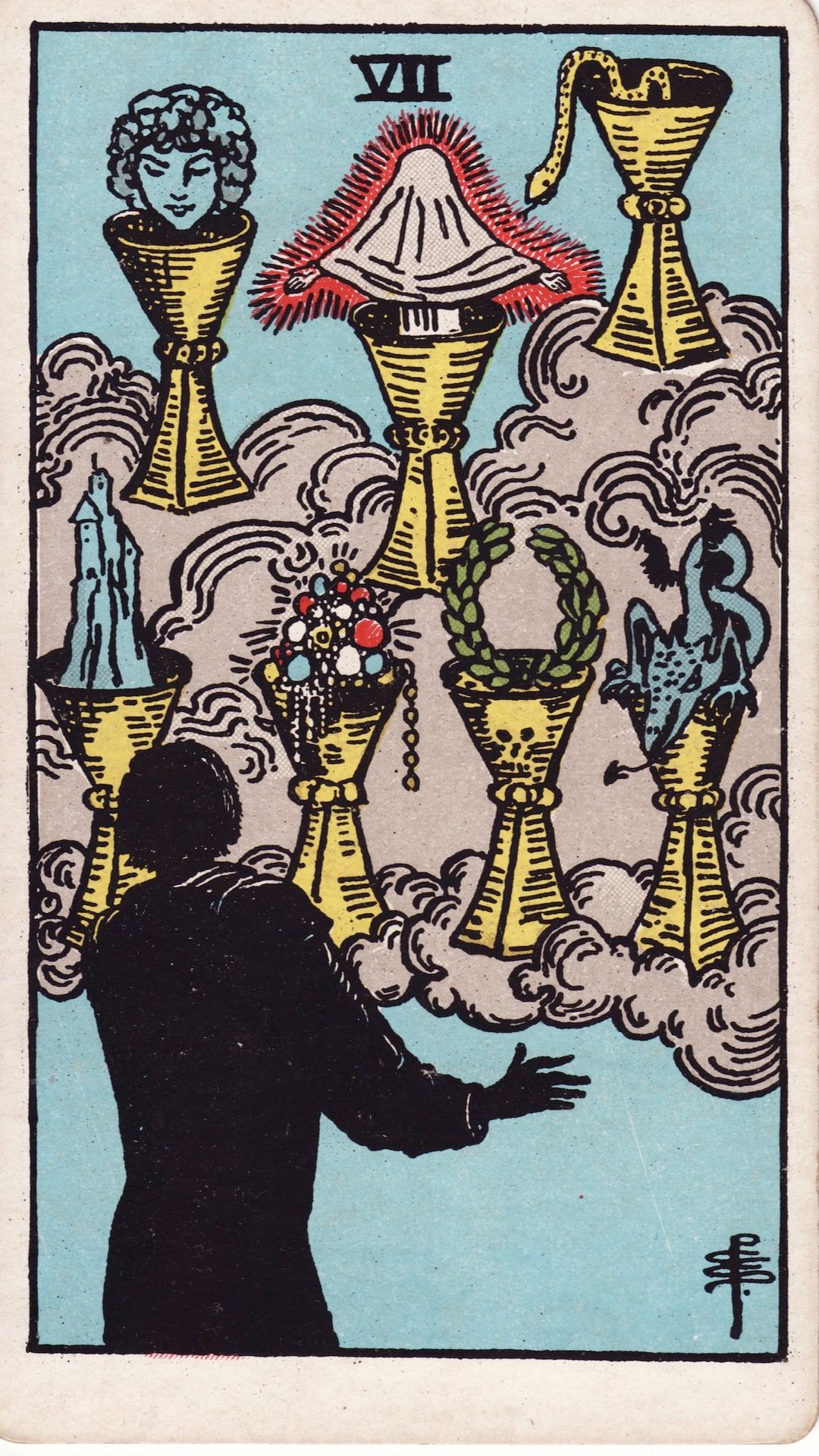 Tarotkortet Sju i Bägare
