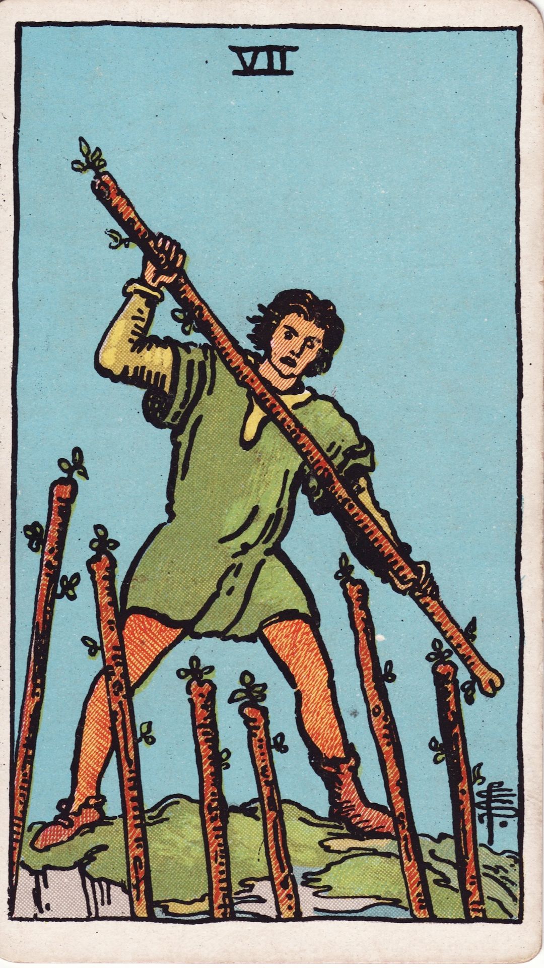 Tarotkortet Sju i Stavar
