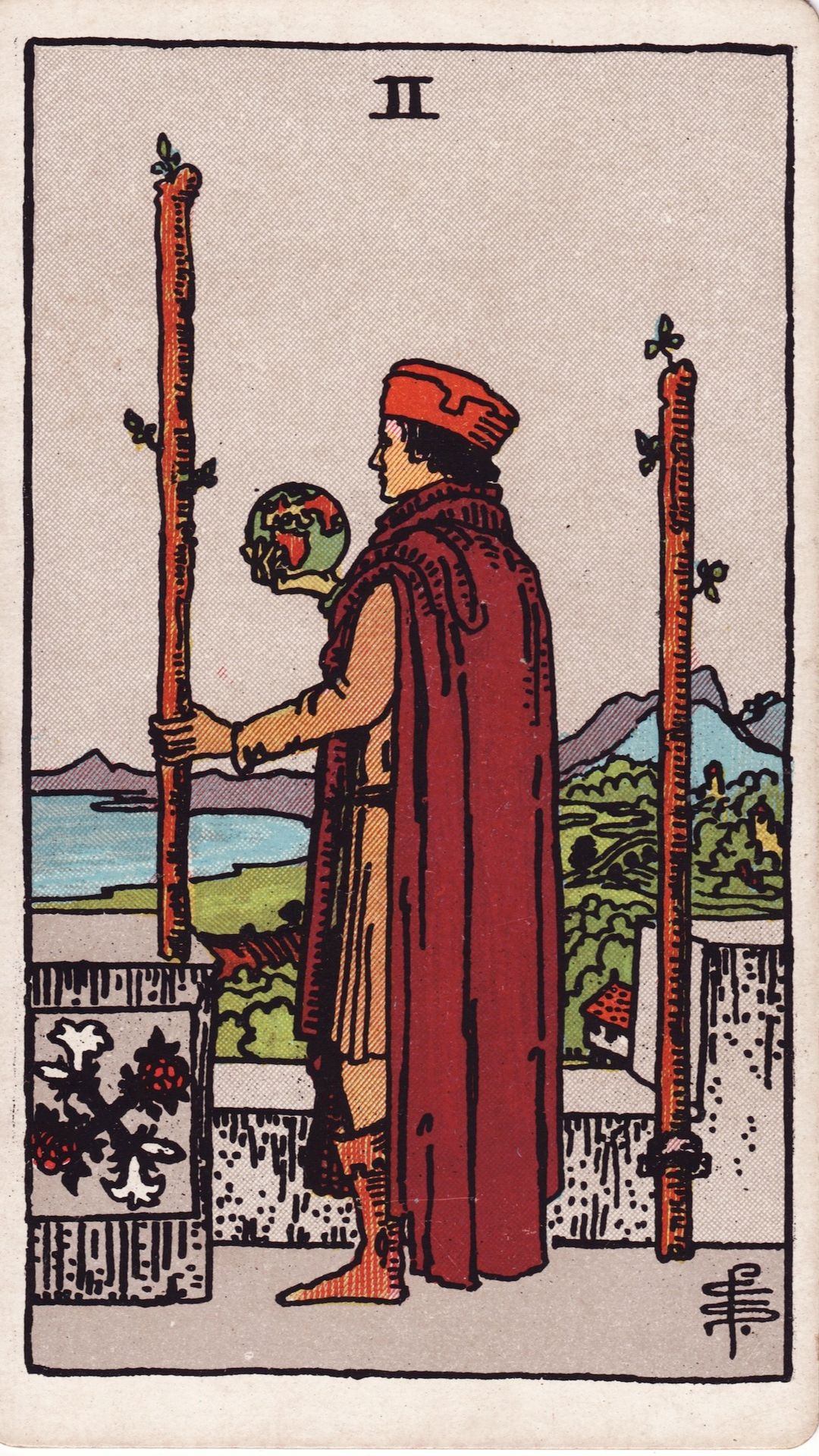 Tarotkortet Två i Stavar