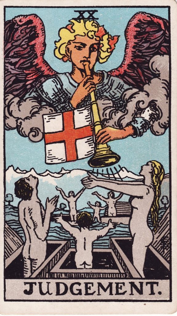 Yttersta Domen tarotkort Yttersta Domen tarotkort från Rider Waite Tarotlek, designade av Pamela Colman Smith.